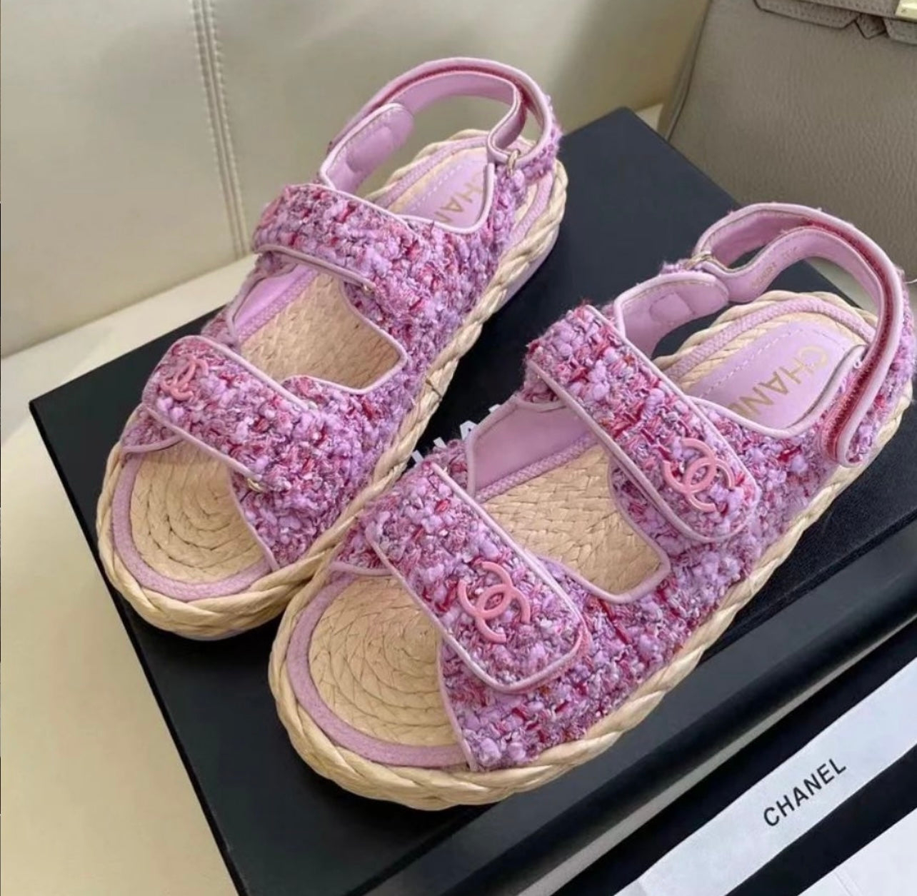 CC Tweed Dad Sandals