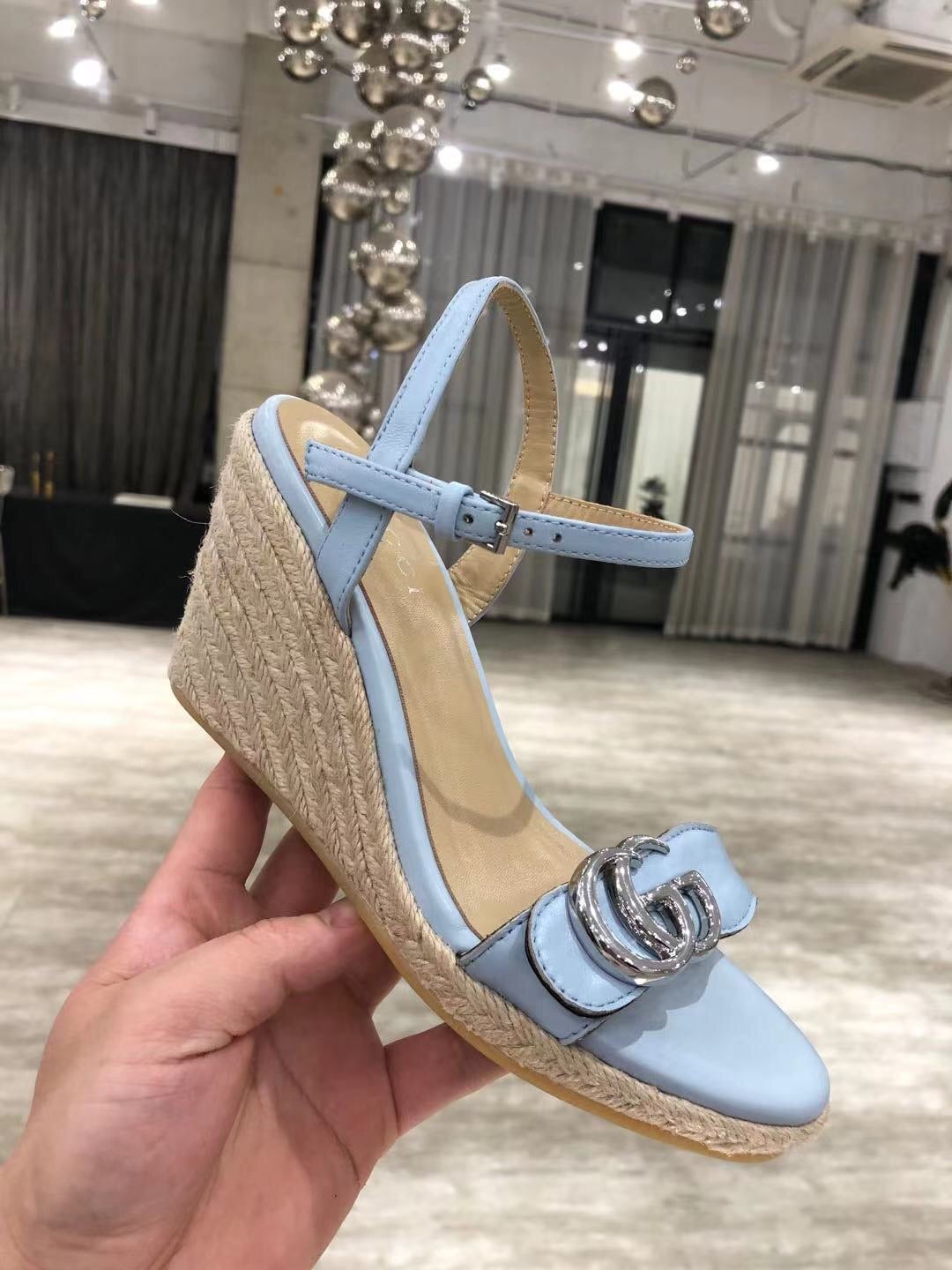 Leather Platform Espadrilles