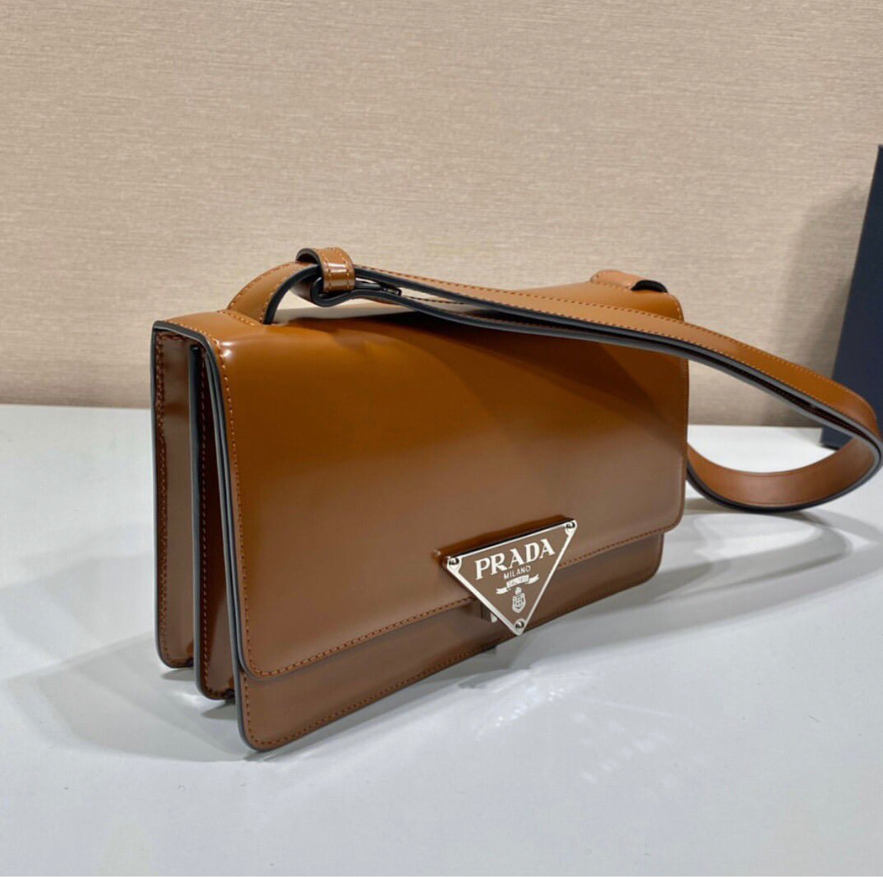 Emblem Brushed Leather Bag