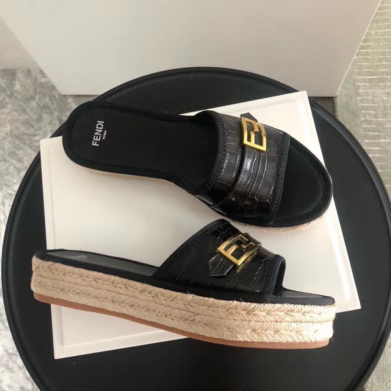 Logo Leather Espadrilles