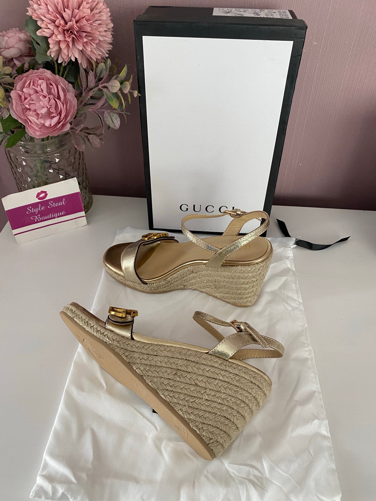 Leather Espadrille Wedges