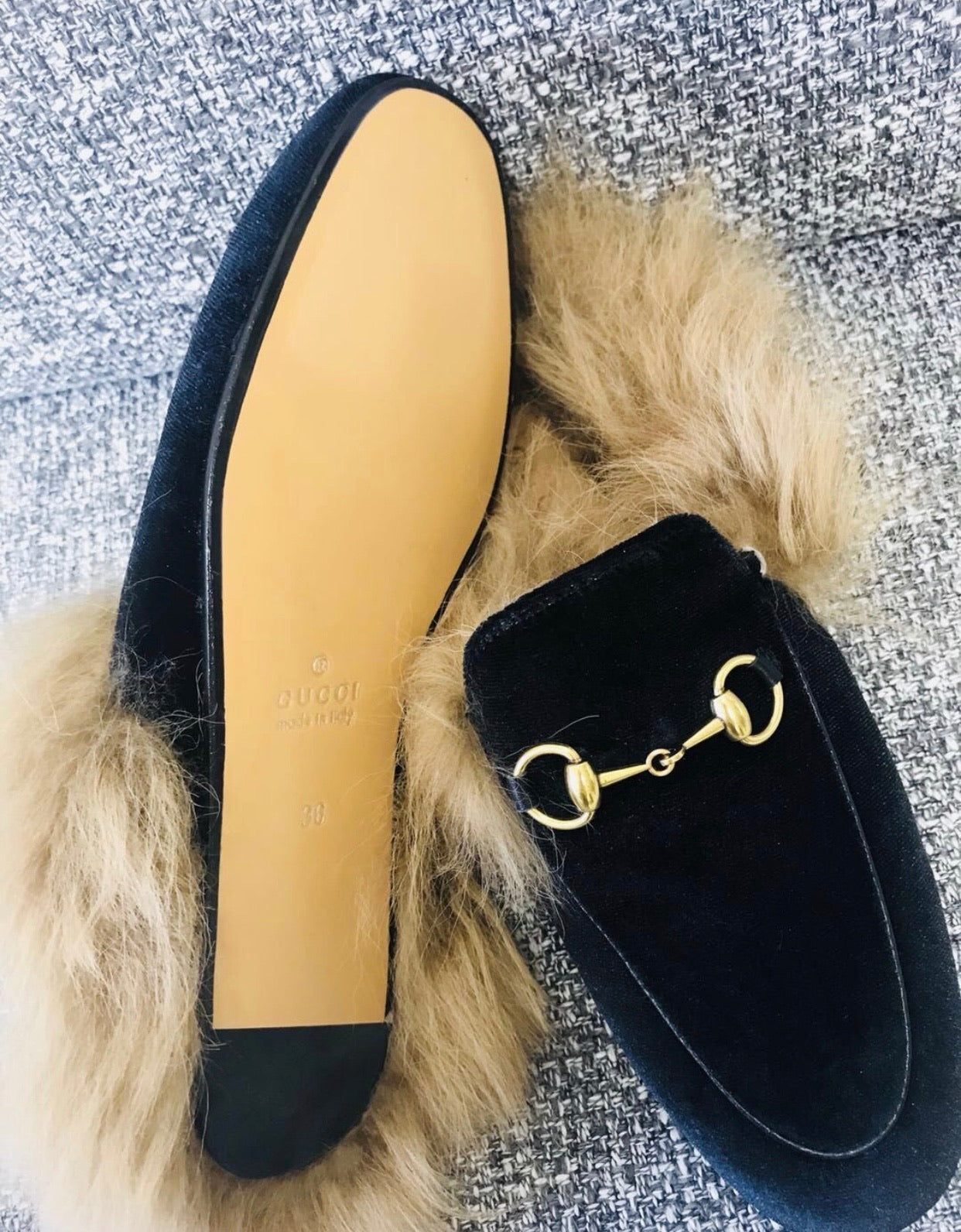 Princetown Velvet Fur Slippers