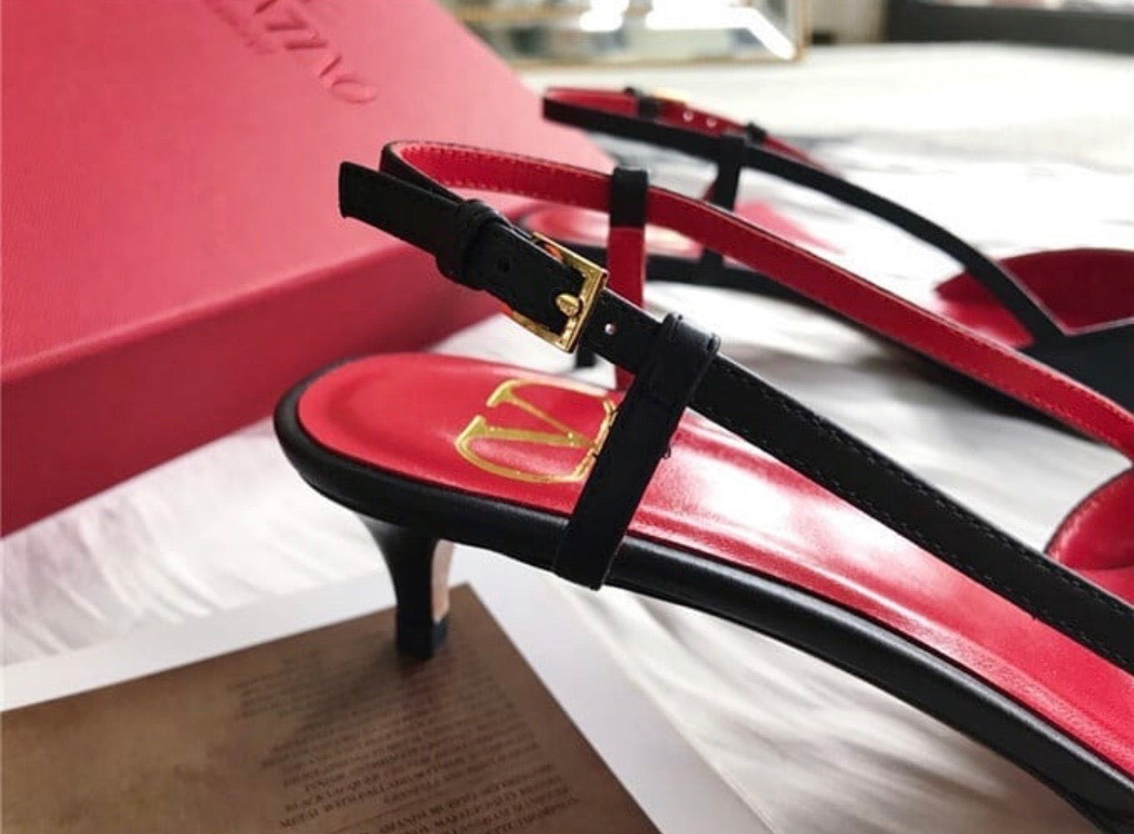 V Logo Slingback 4cm