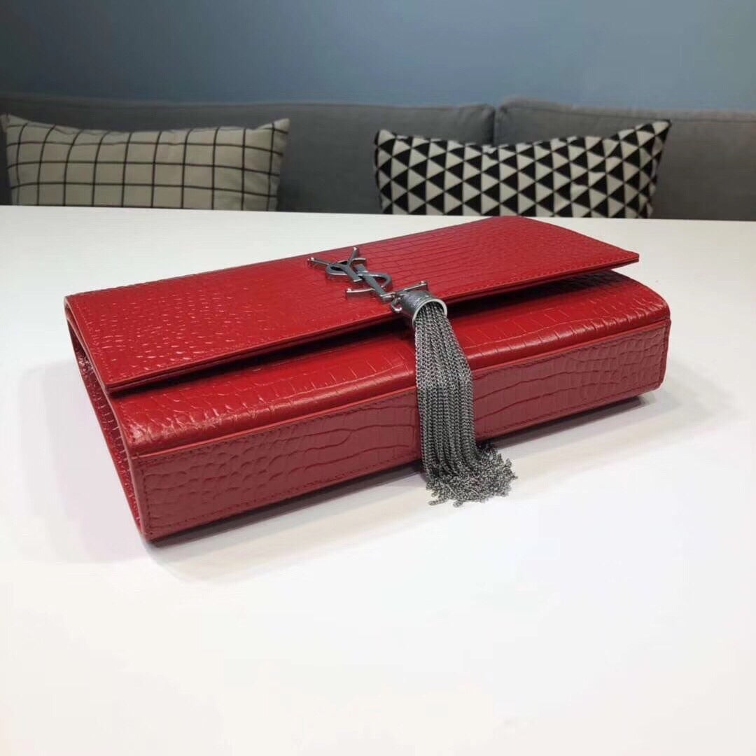 Kate Medium Embossed Tassel Bag