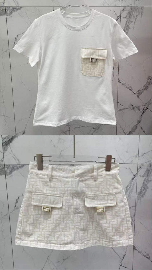 White T’shirt & Skirt Co-ord