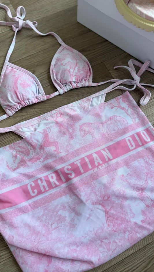 Baby Pink 3 piece bikini set