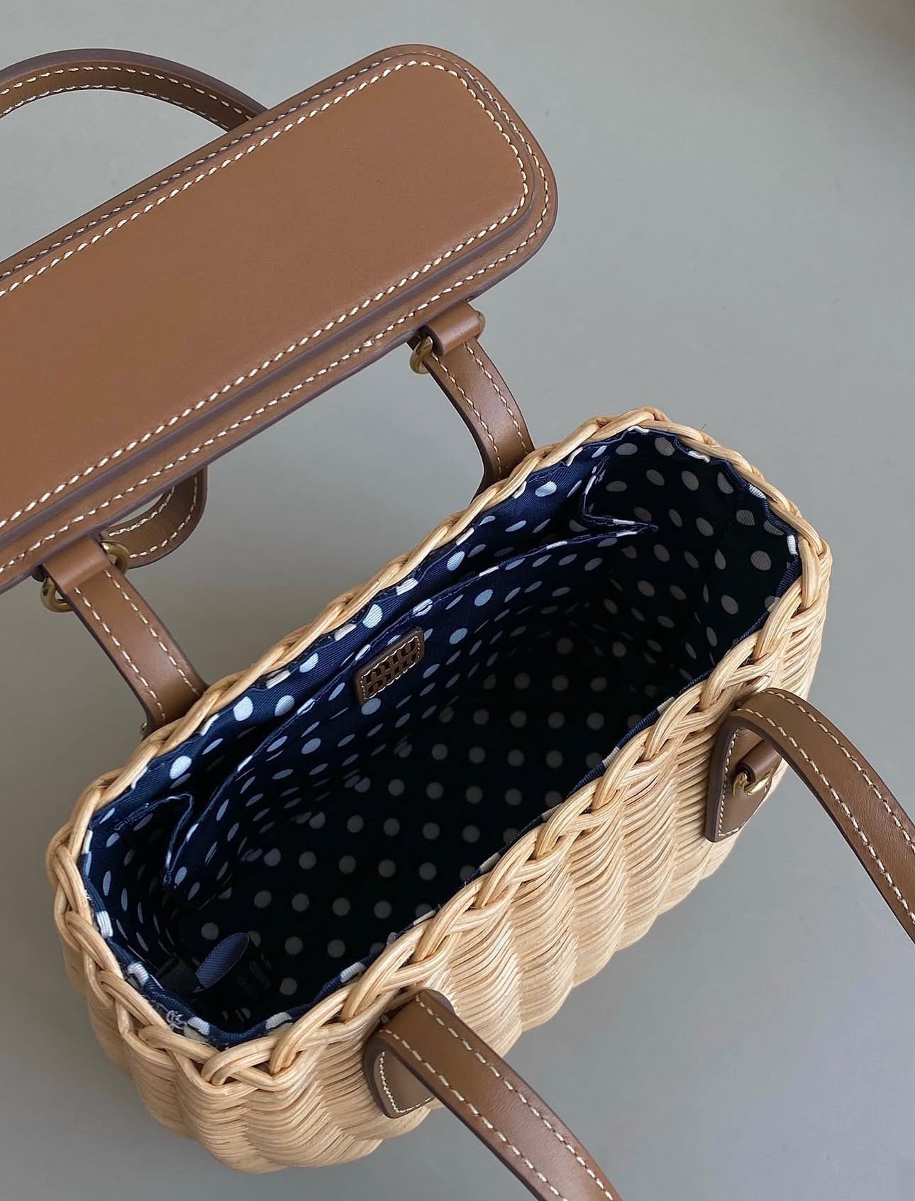 Wicker Leather Basket