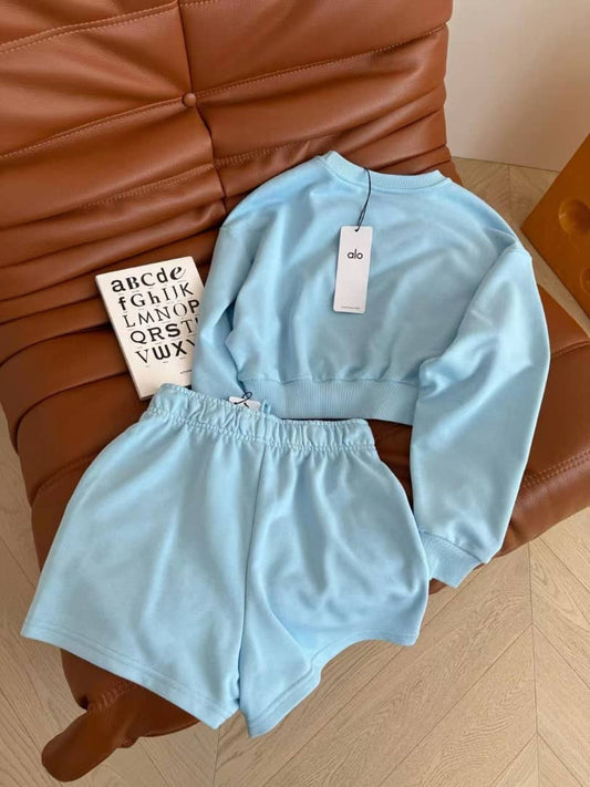 Baby blue Shorts Matching set