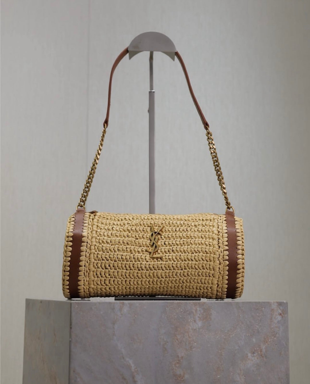 Cassandre Raffia Tube Bag