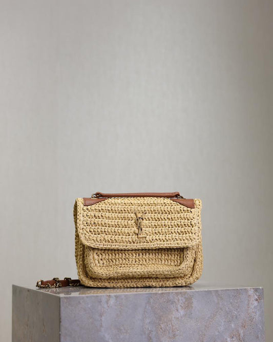 Nikki Raffia Shoulder Bag