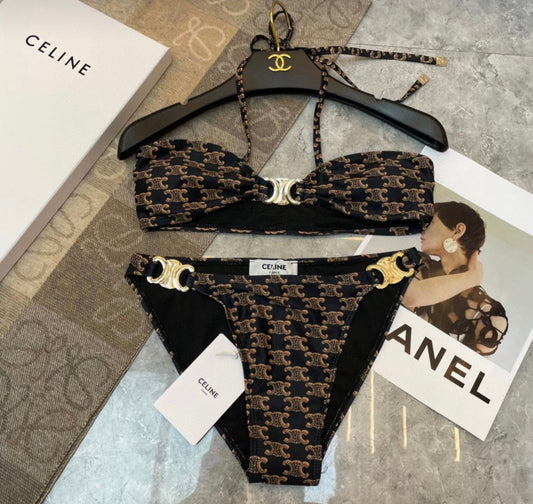 Brown & black bikini
