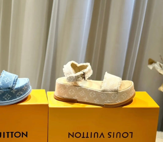 Denim Flatform Sandals