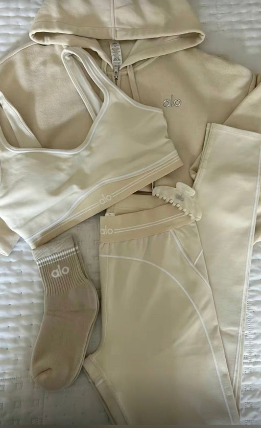 Cream Leggings & top set