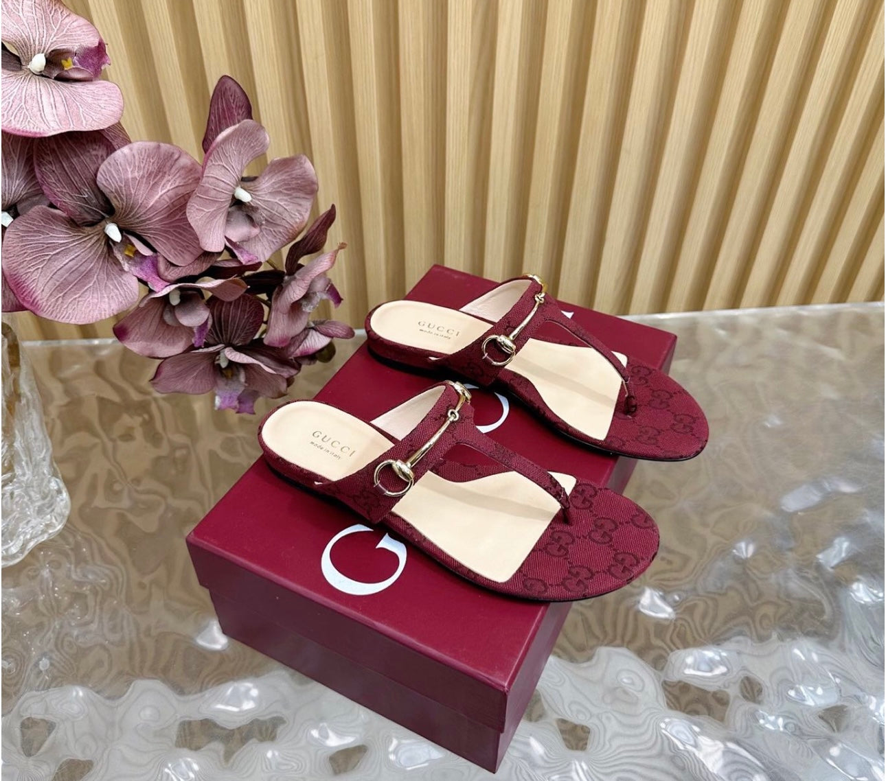 Horsebit Thong Sandals