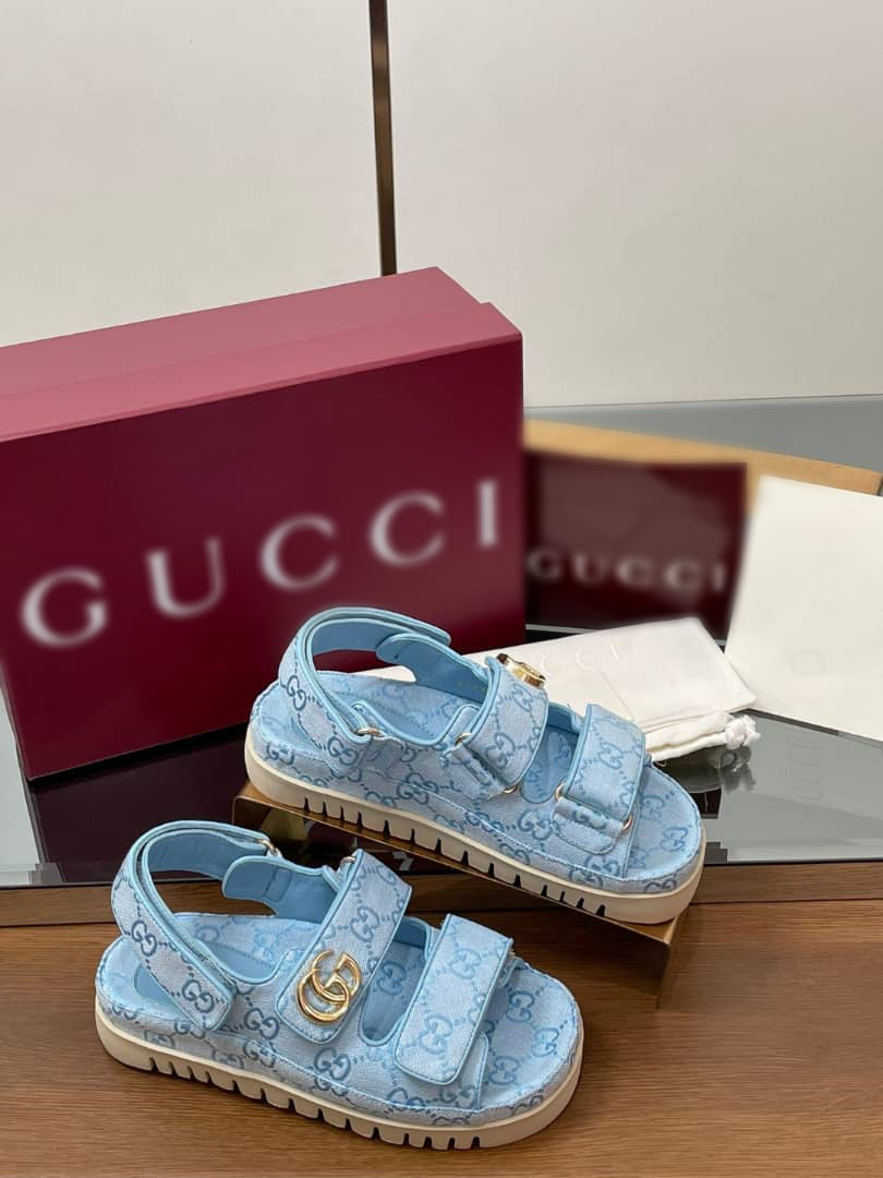Baby blue sandals