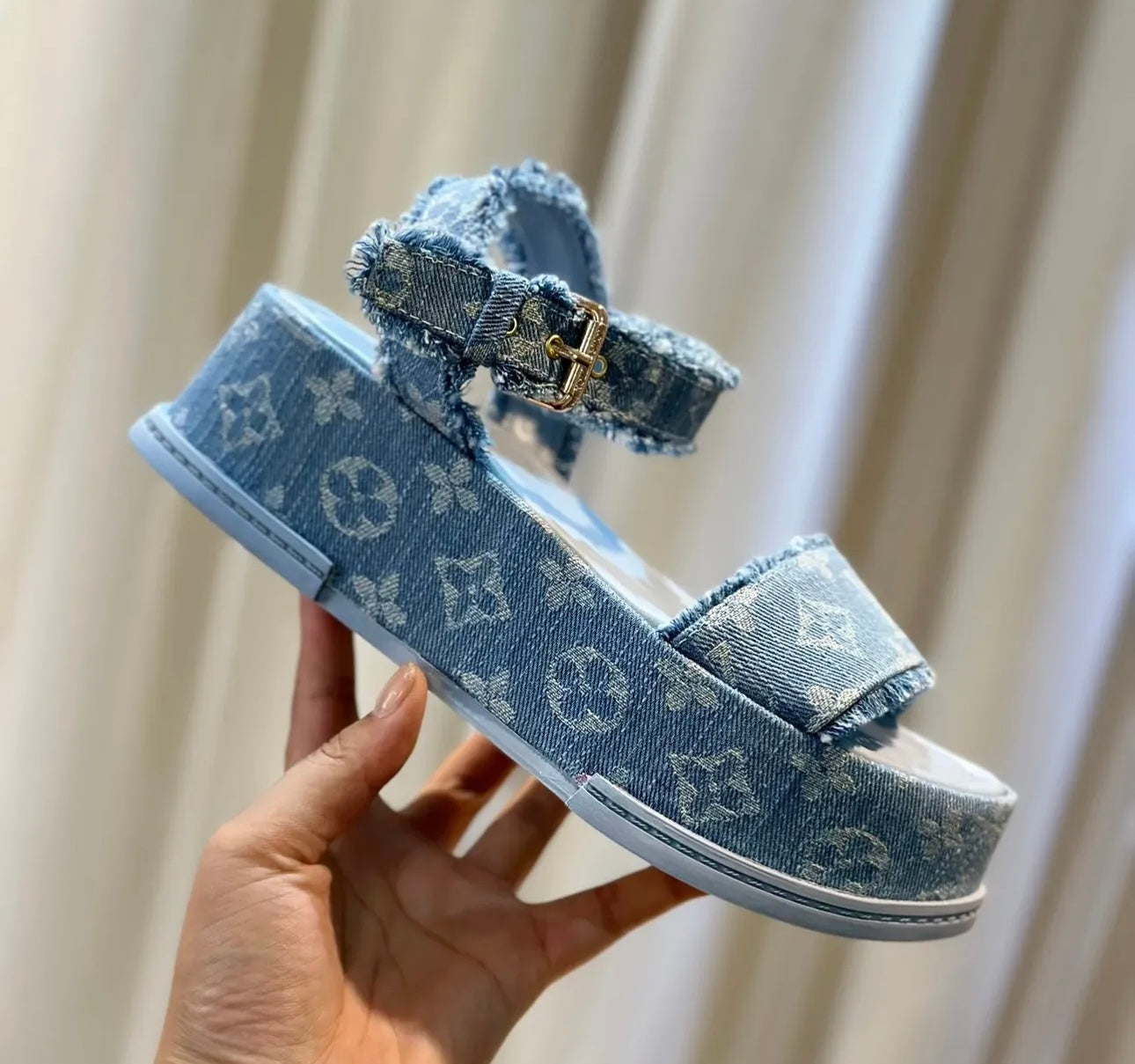 Denim Flatform Sandals