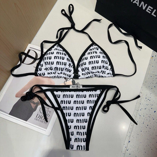 White and black bikini