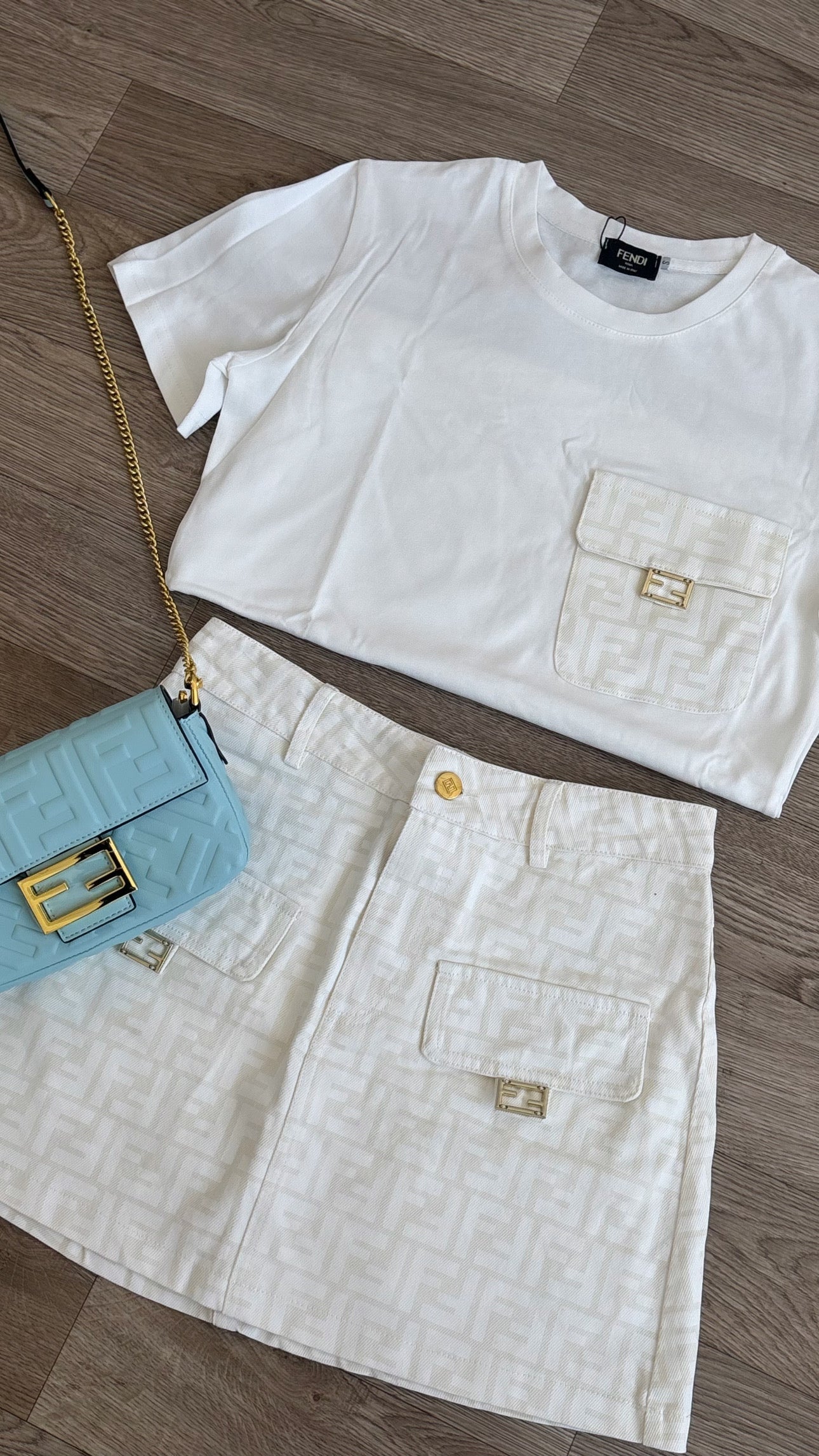 White T’shirt & Skirt Co-ord