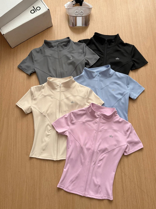 Short Sleeved Zip Up