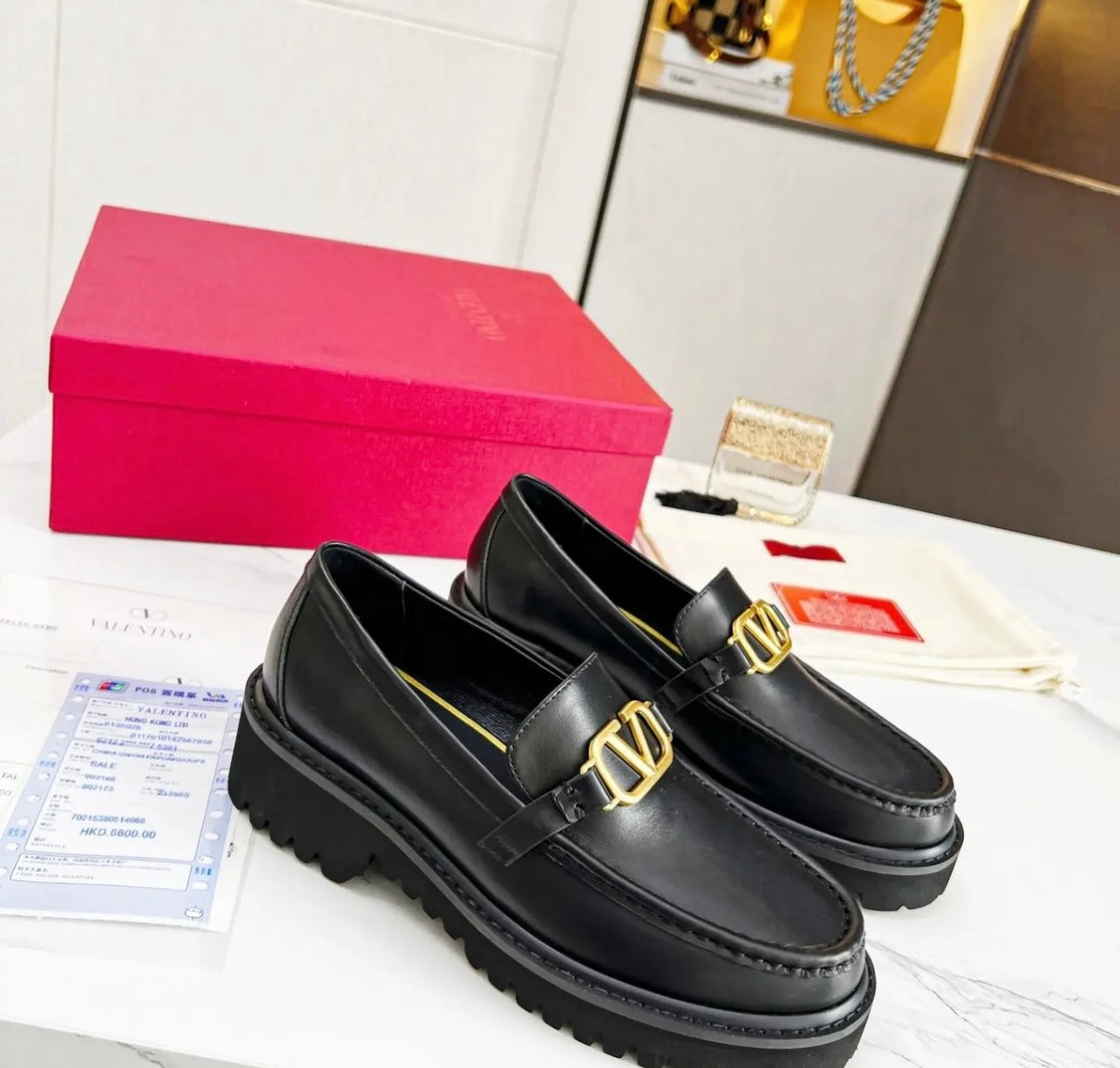 V Logo Loafers