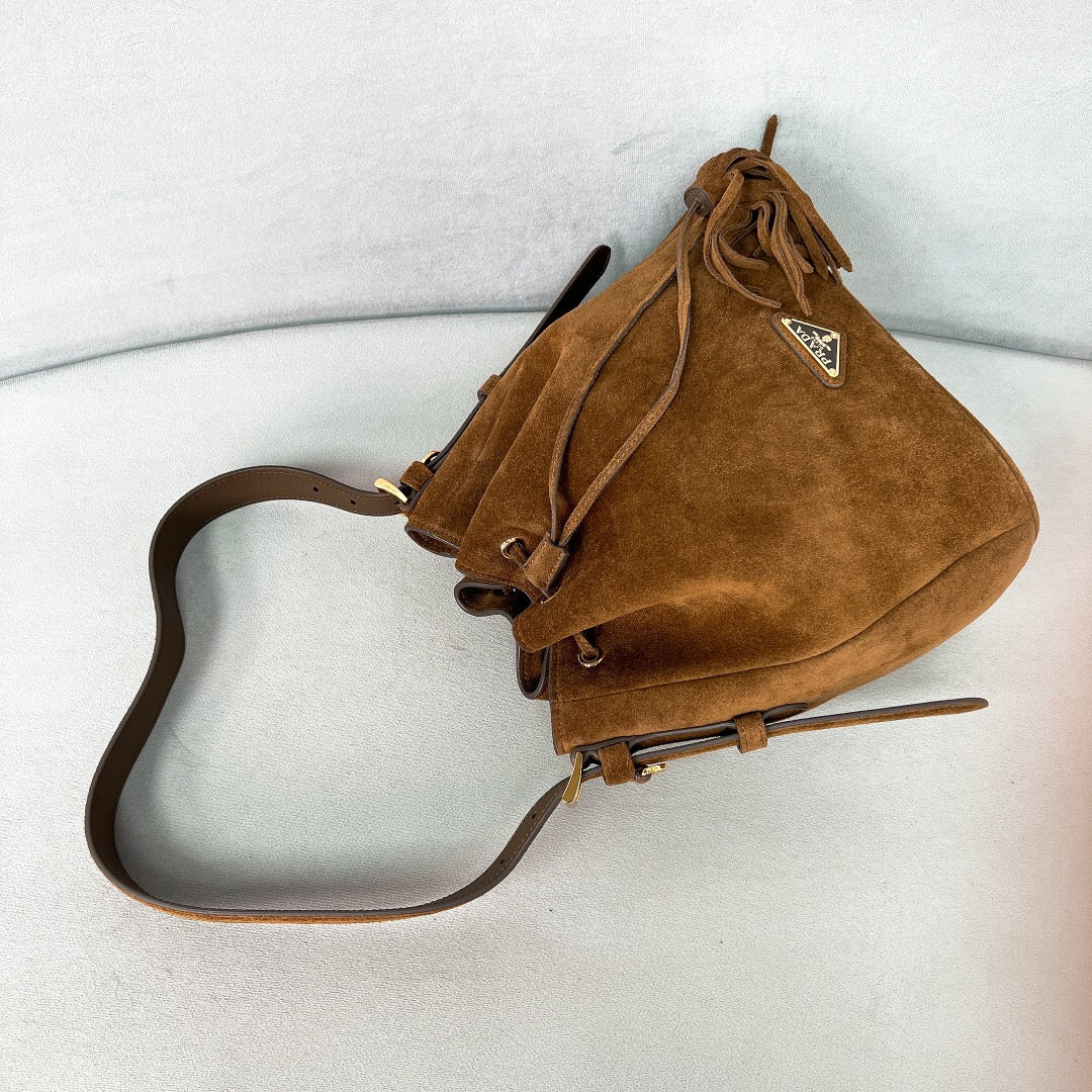 Suede Bucket Bag
