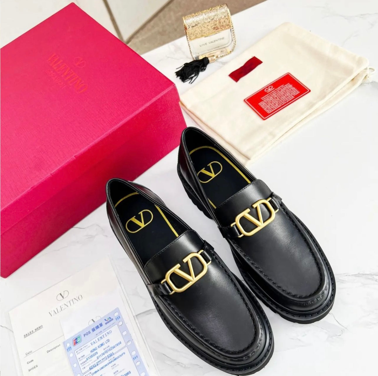 V Logo Loafers