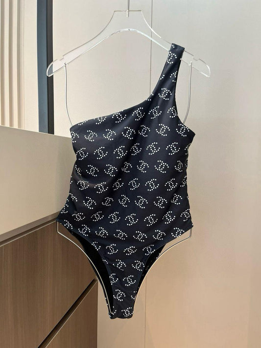 Black and white swimsuit