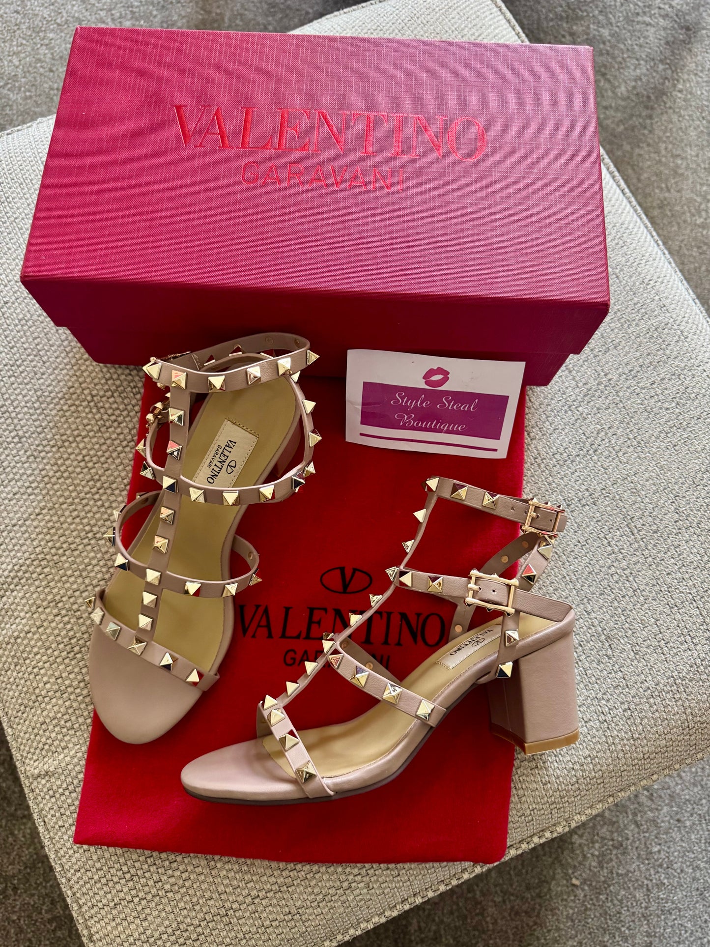 Rockstud Block Heel Sandals