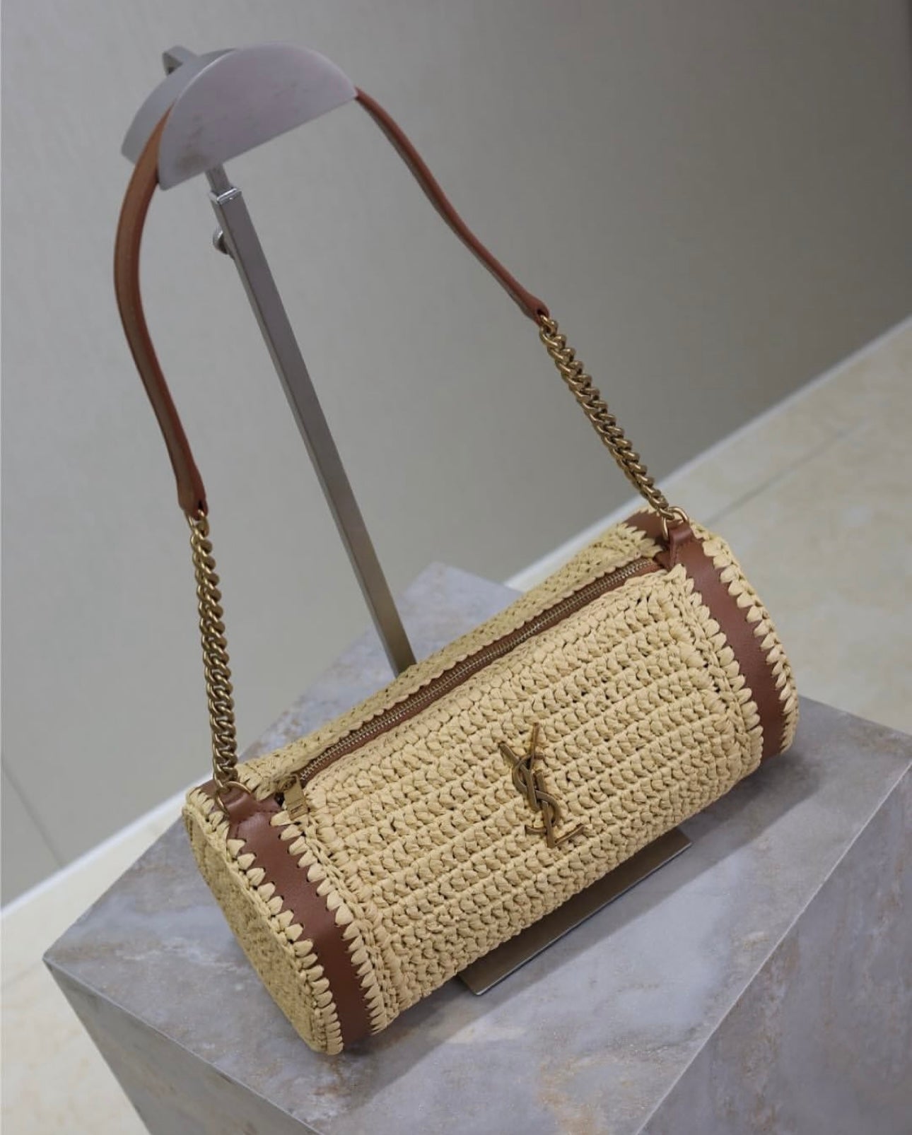 Cassandre Raffia Tube Bag