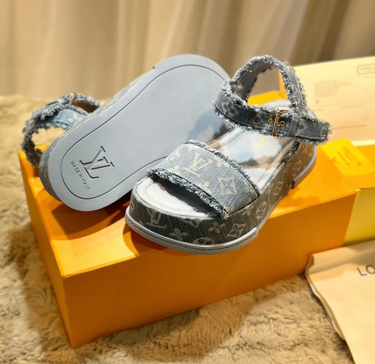 Denim Flatform Sandals