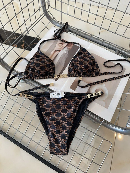 Brown & black bikini