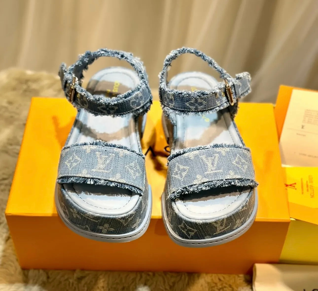 Denim Flatform Sandals