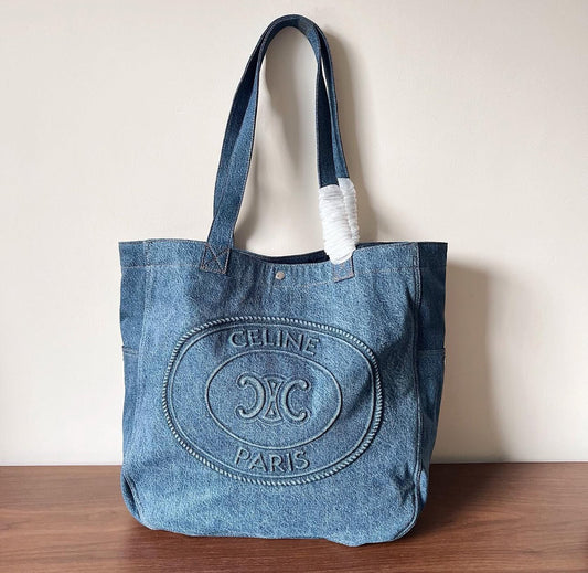 Large Denim Cabas Shopper