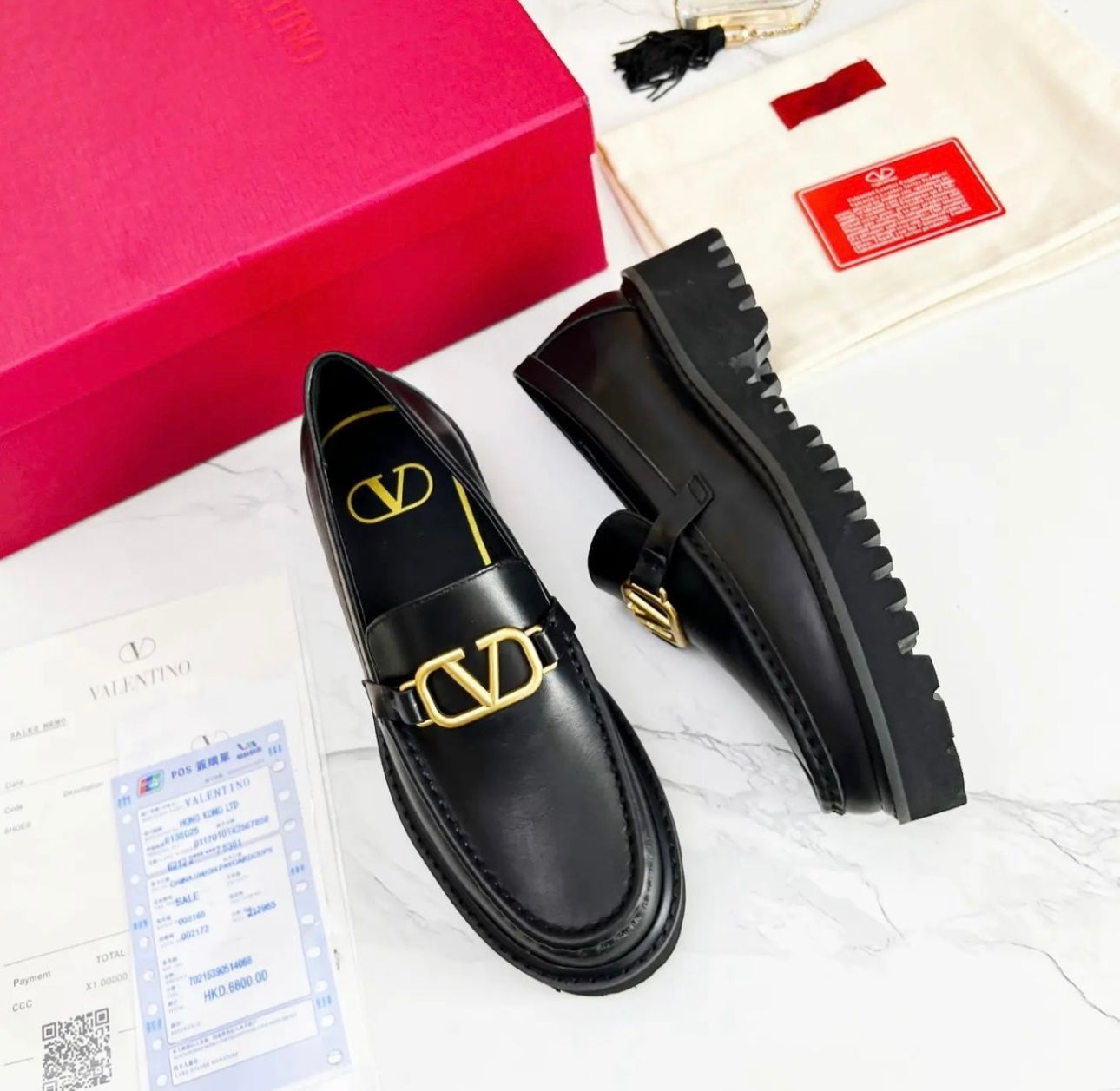 V Logo Loafers