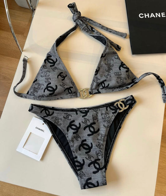 Grey & black bikini