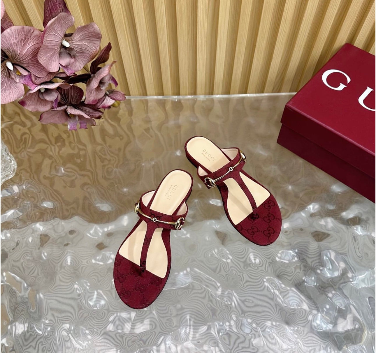 Horsebit Thong Sandals