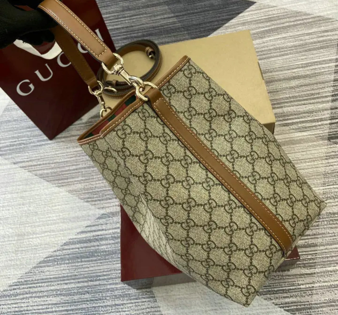 Emblem Bucket Bag