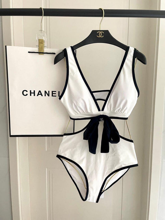 White & black swimsuit