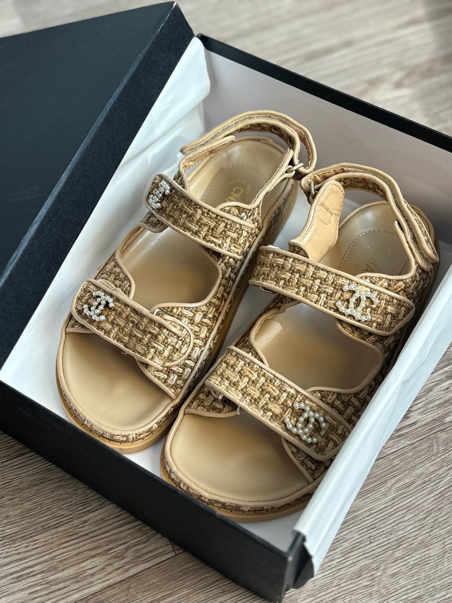 Beige strap sandals
