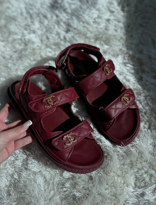 Burgandy sandals