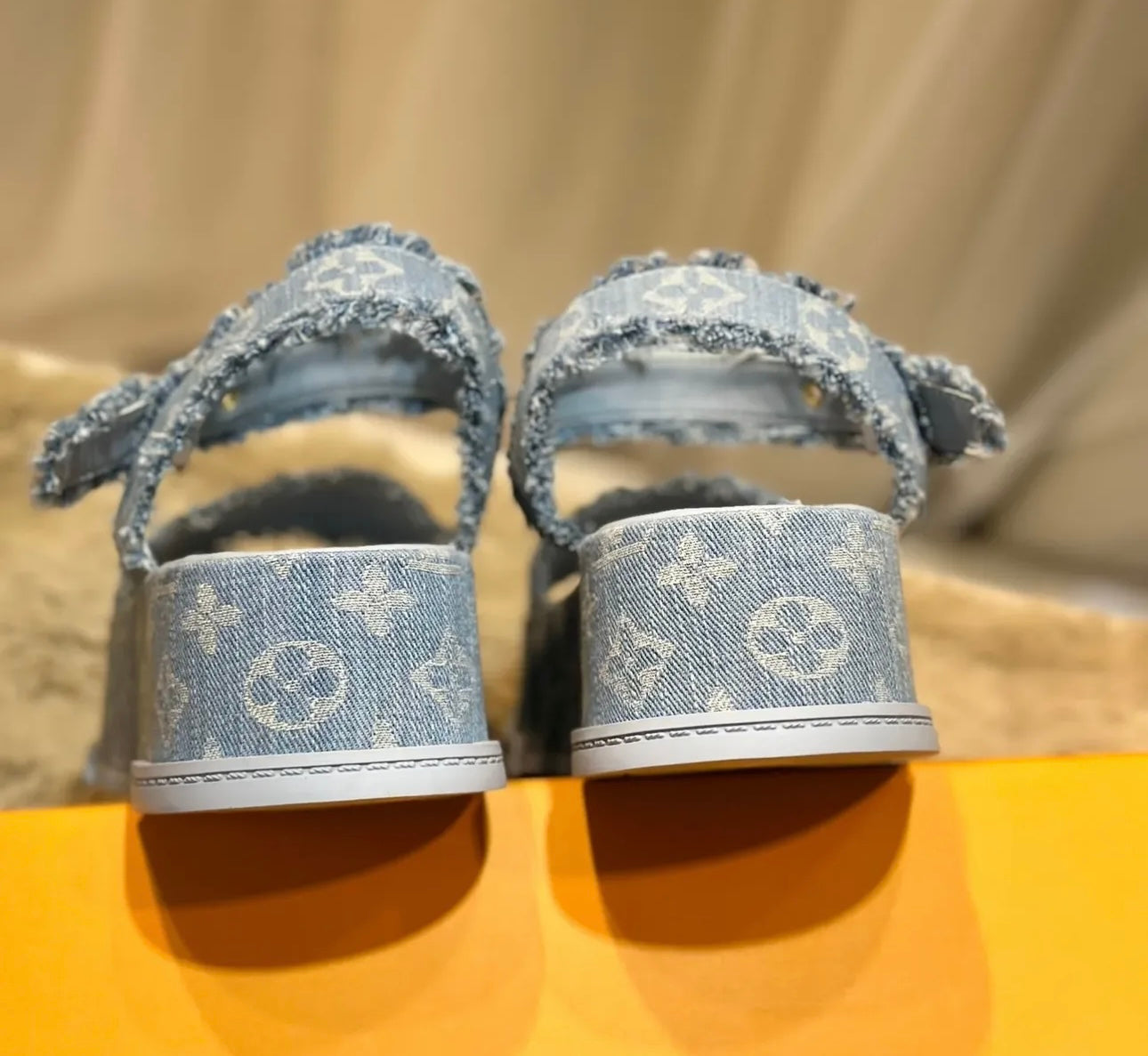 Denim Flatform Sandals
