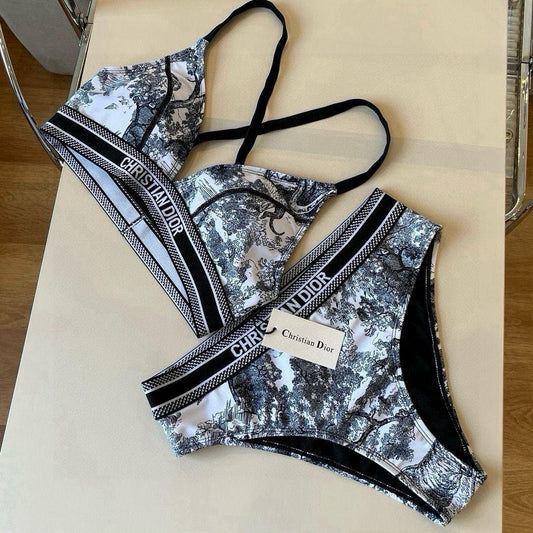 Black and white bikini