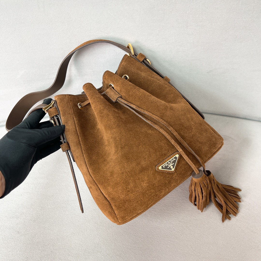 Suede Bucket Bag