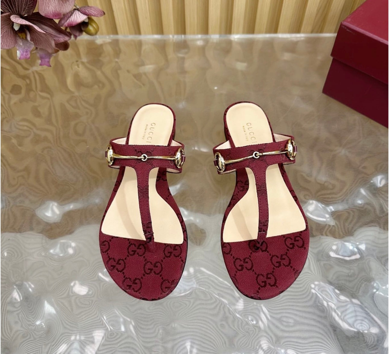 Horsebit Thong Sandals