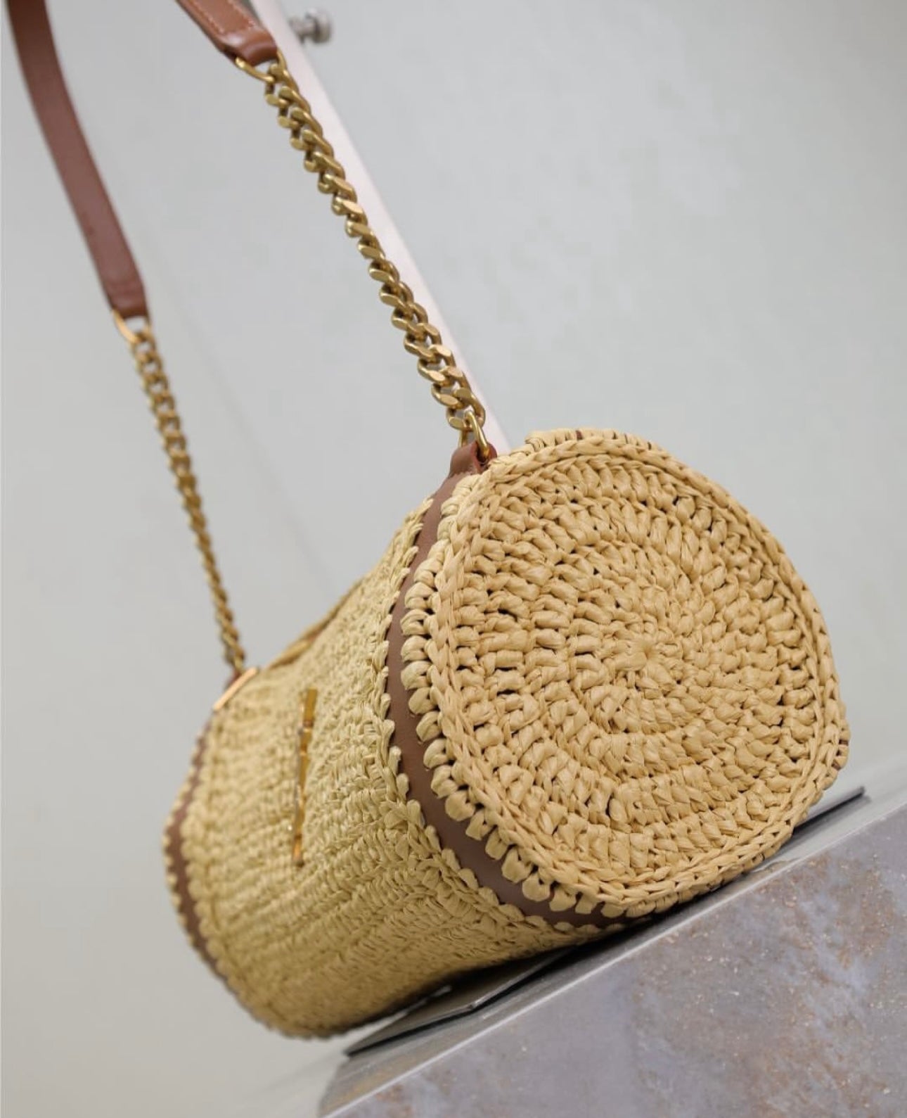 Cassandre Raffia Tube Bag