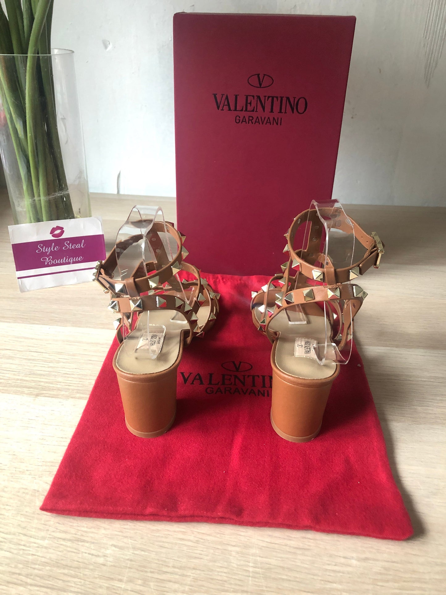 Rockstud Block Heel Sandals