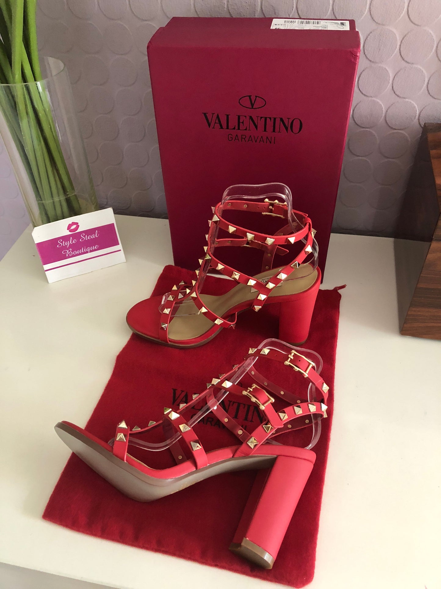 Rockstud Block Heel Sandals