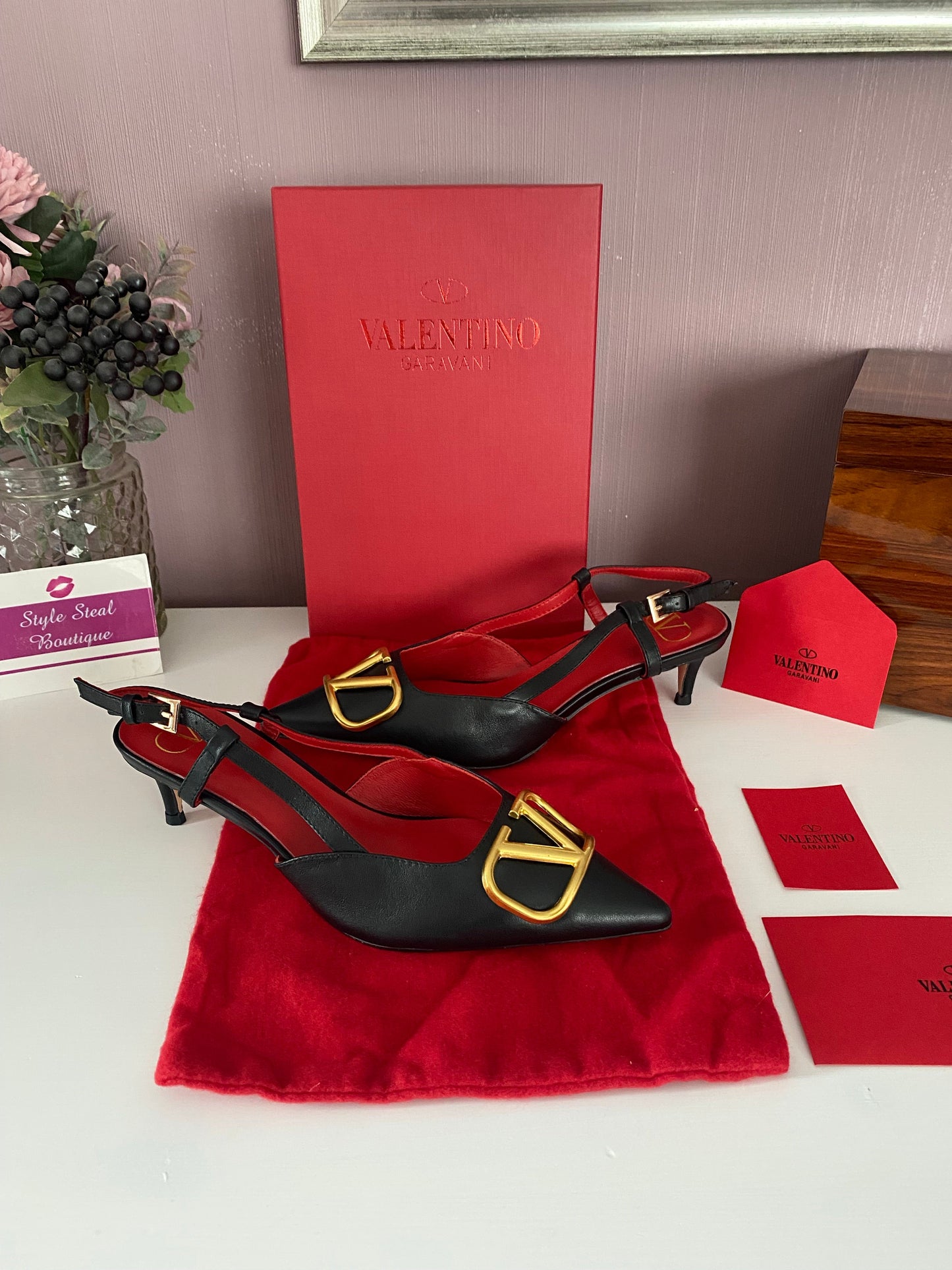 V Logo Slingback 4cm