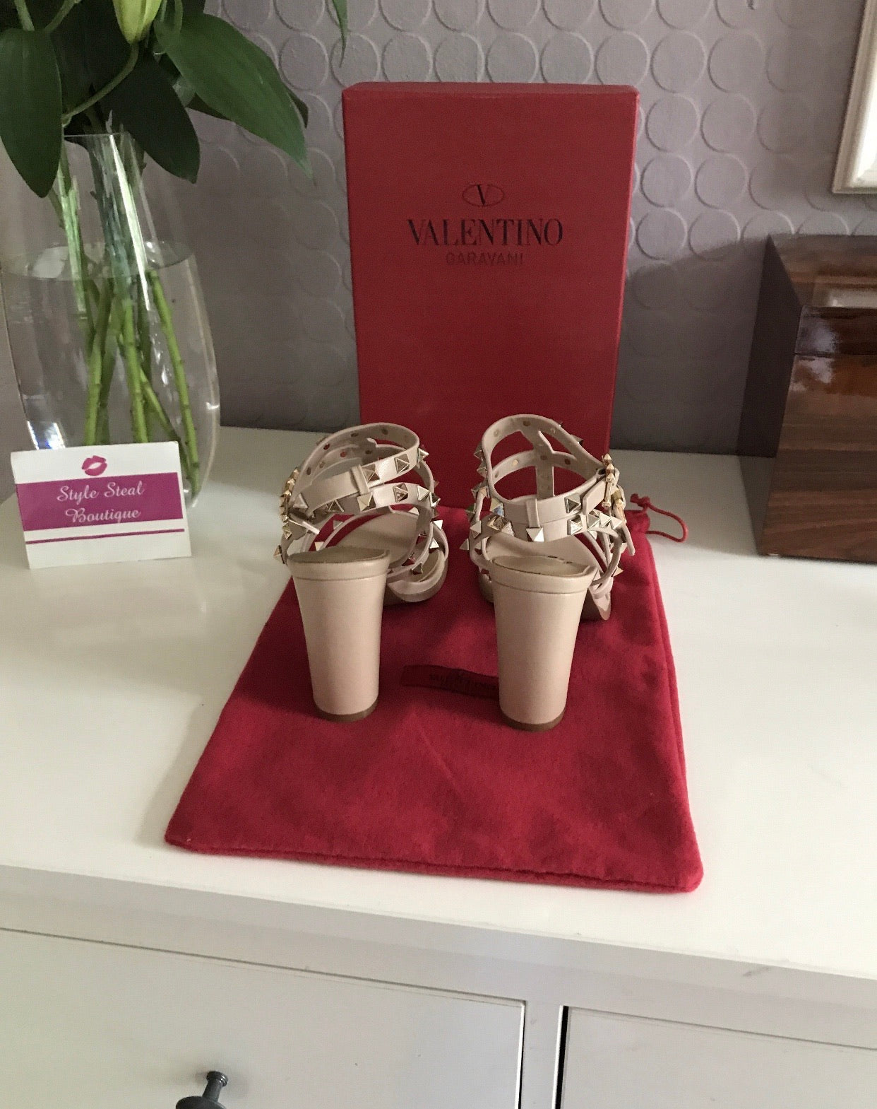 Rockstud Block Heel Sandals