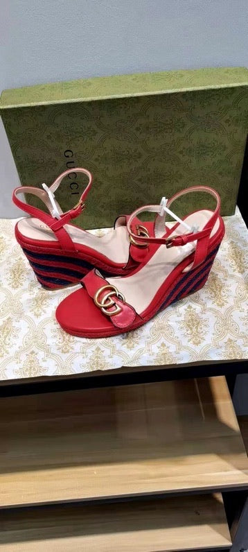 Leather Espadrille Wedges
